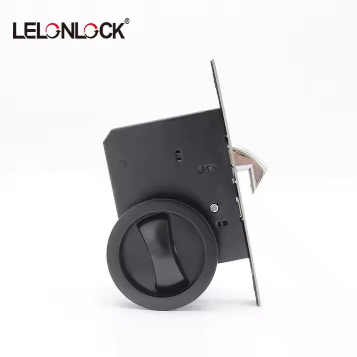 Cerradura de puerta corredera redonda personalizada aleación de zinc puerta corredera de baño cerradura de gancho invisible puerta corredera de madera translacional interior universal cerradura de puerta corredera