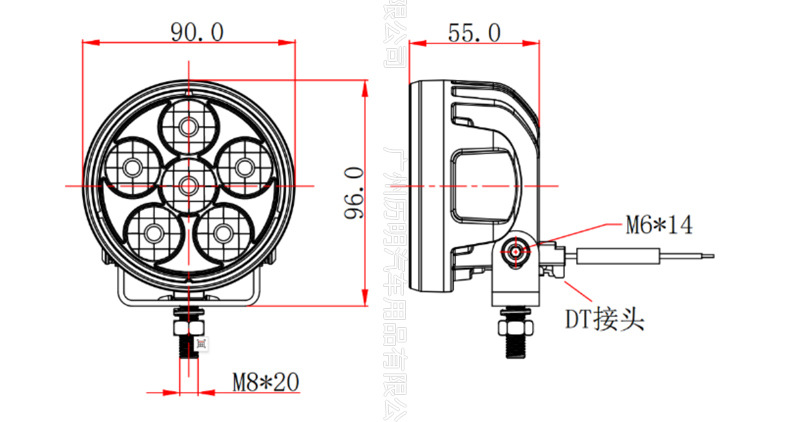 30W car LED work light LED strip light roof light off-road light fork light motorcycle inspection light
