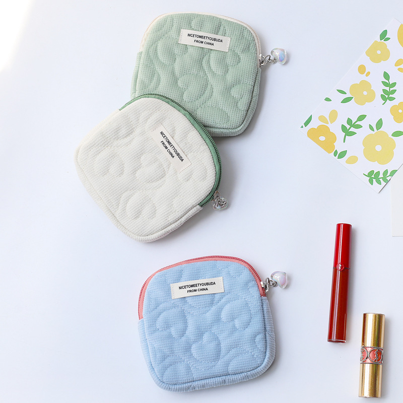 Ins Simple Korean Style Student Portable Wallet Mini Bag 2026 New Zipper Sanitary Napkin Storage Bag