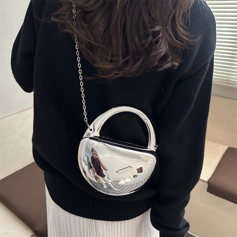 Bags Unique Evening Clutch 2025 New Arrival European & American Fashion Glossy Acrylic Box Bag Women's Handheld Dumpling Bag - Thumbnail 2