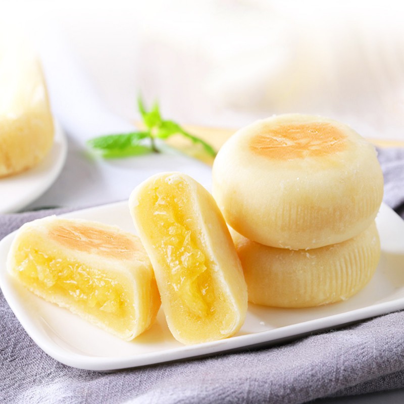 Wuziyuan Durian Pie - Cat Mountain King Exploding Core Flowing Cream Pastry, 500g, Nongao Traditional Snack, Wholesale Full Carton