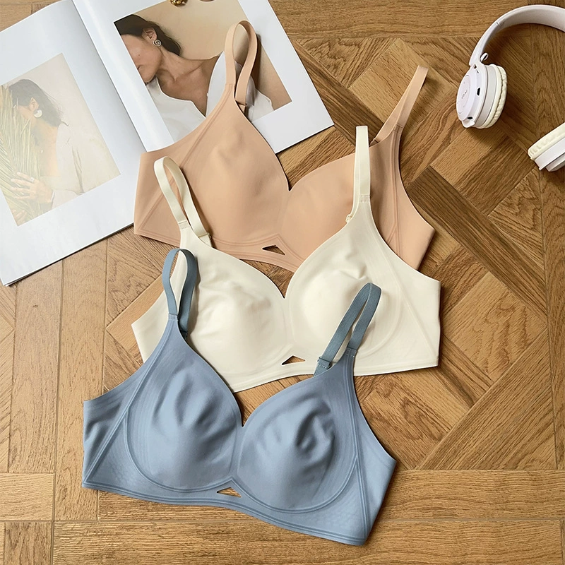 Ультратонкая чашка для ушей кролика сексуальная большая грудь, маленькое нижнее белье без следов, гладкая поверхность, удобный без стального кольца, тонкий дышащий бюстгальтер 003