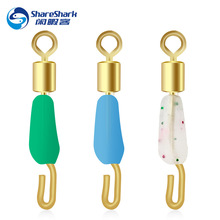 100件硅胶快速子线夹 防缠子线夹别针八字环连接器渔具小配件批发