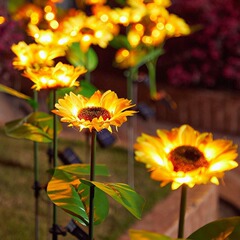 太陽光ひまわり花灯屋外防水花園芝生景観庭園装飾ランプ雰囲気芝生灯