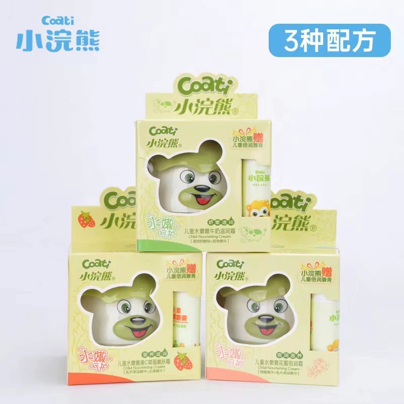 Оптовая Маленький Енот детская вода нежные фрукты и овощи VE30g крем Питание крем отправить детей бальзам для губ 2,5 г молока