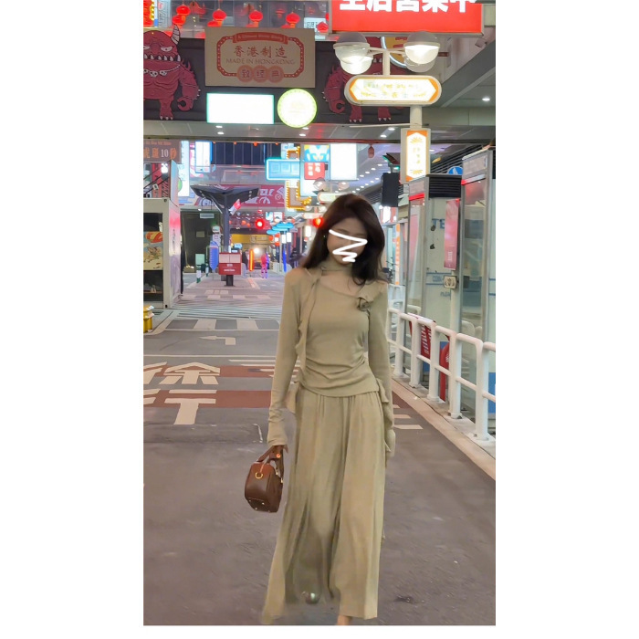 2025新款法式长袖连衣裙子女秋季穿搭一整套感小个子长裙套装女装|undefined
