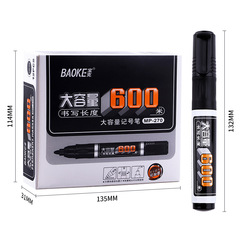 Bock MP270 Large Capacity Black Marker with Refill, Waterproof, Logistics Express Thick Tip Pen, Dye-Resistant