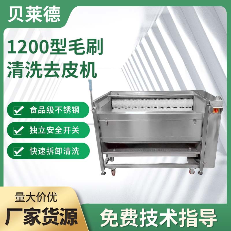 大型土豆去皮机商用毛辊全自动红薯萝卜毛刷清洗脱皮机莲藕去皮机