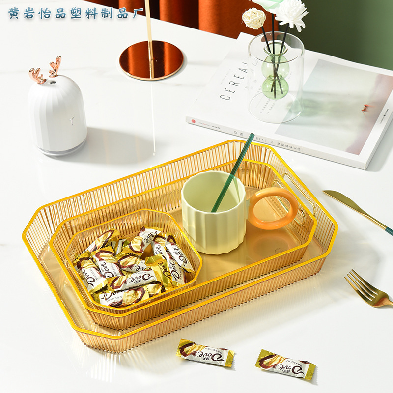 Factory wholesale flat plate light luxury high color value tray rectangular living room Cup cup tea tray home Cup tableware