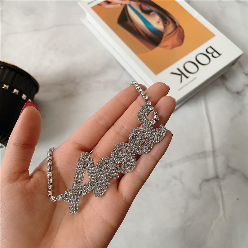 Fashion New Style Diamond Letter Necklace display picture 8