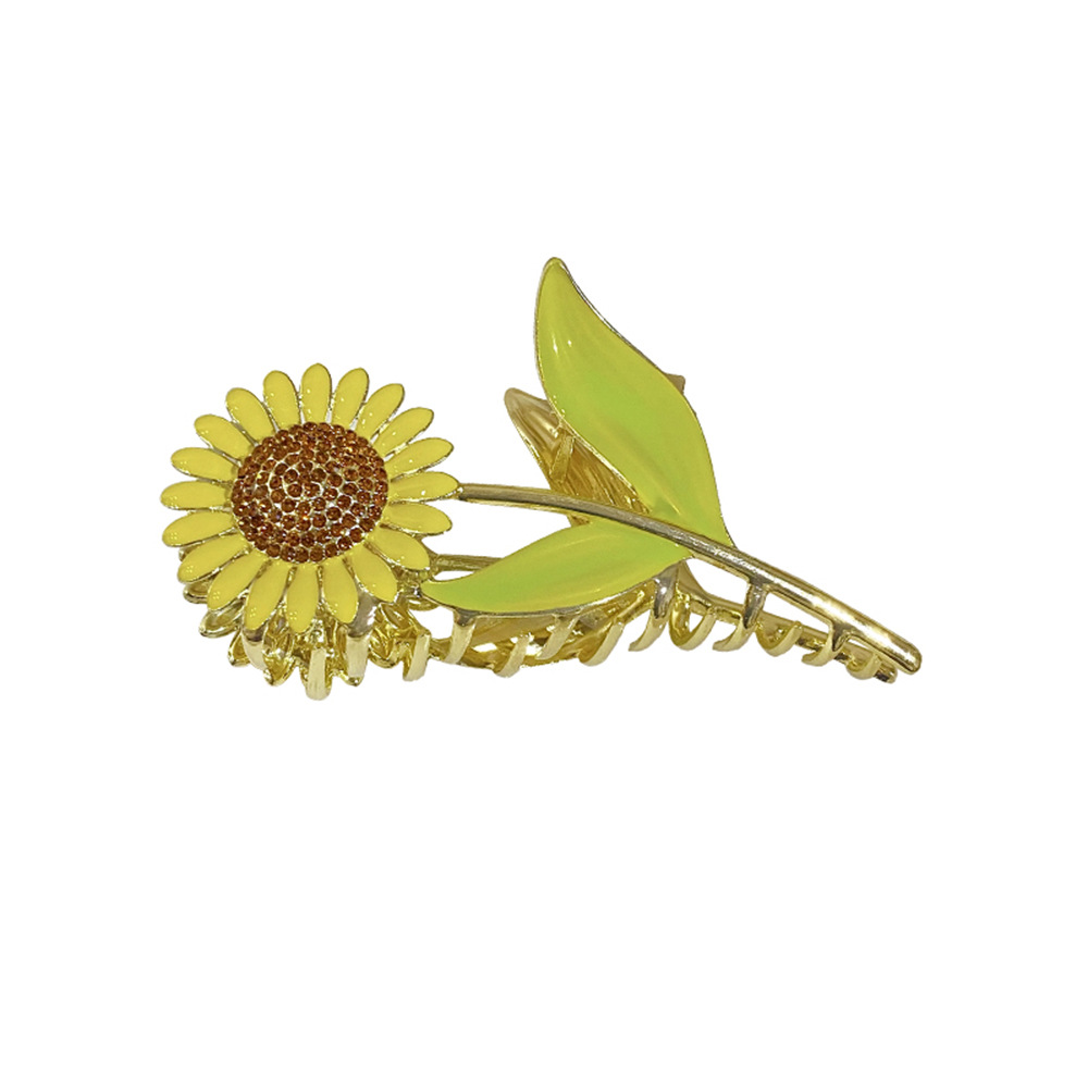 Sweet Sunflower Alloy Plating Inlay Rhinestones Hair Claws display picture 1
