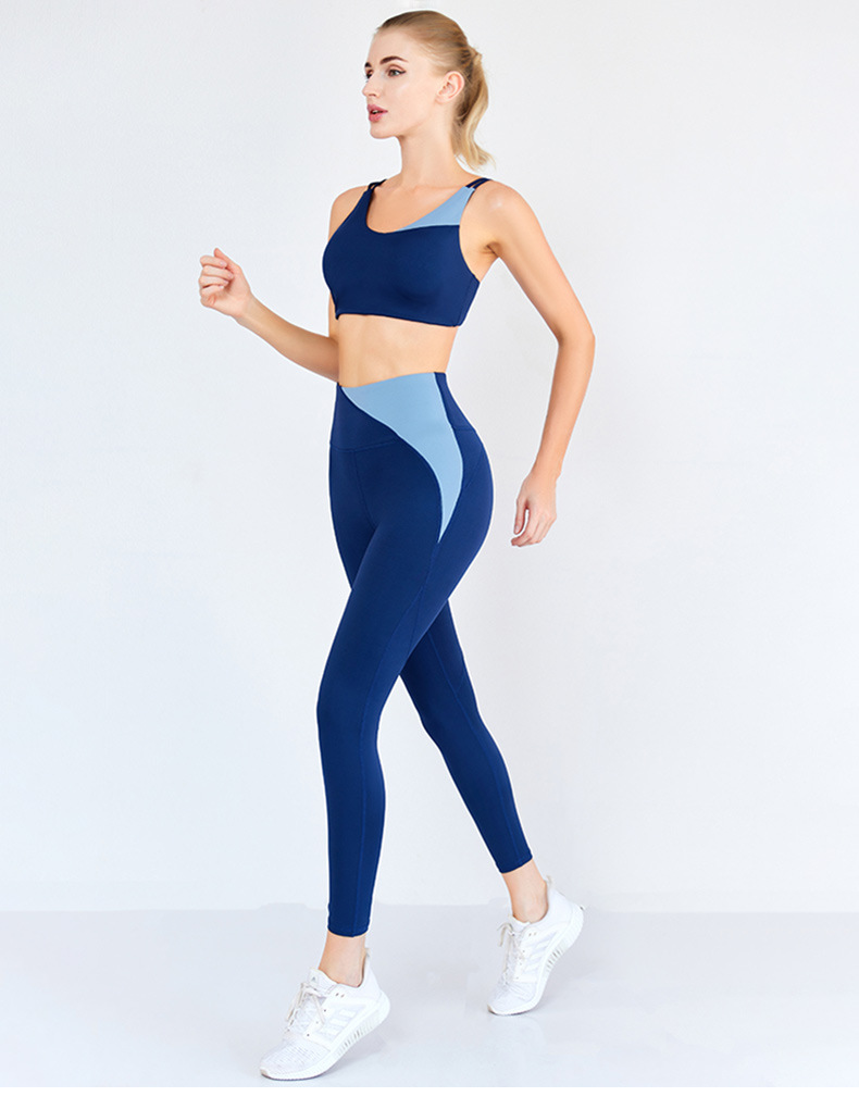 women s quick-drying high-elastic sports bra high-waist pants two-piece yoga suit nihaostyles clothing wholesale NSSMA77410