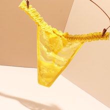 日系可爱丁字裤女隐形透明柔软超薄纯棉裆透气一根线低腰火辣t裤