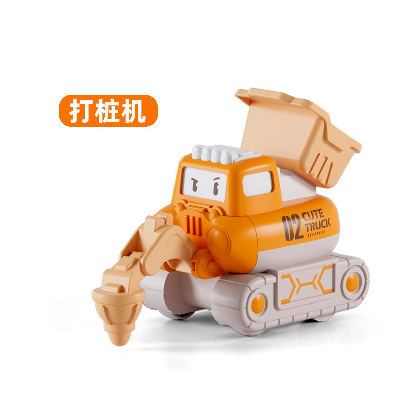 卸売ドロップシッピング楽しい漫画エンジニアリング車両掘削車落下耐性男の子と女の子子供シミュレーションおもちゃ慣性プレス車|undefined