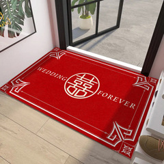 結婚地墊喜慶入戶門喜字門口地毯進門家用紅色臥室衛生間防滑腳墊