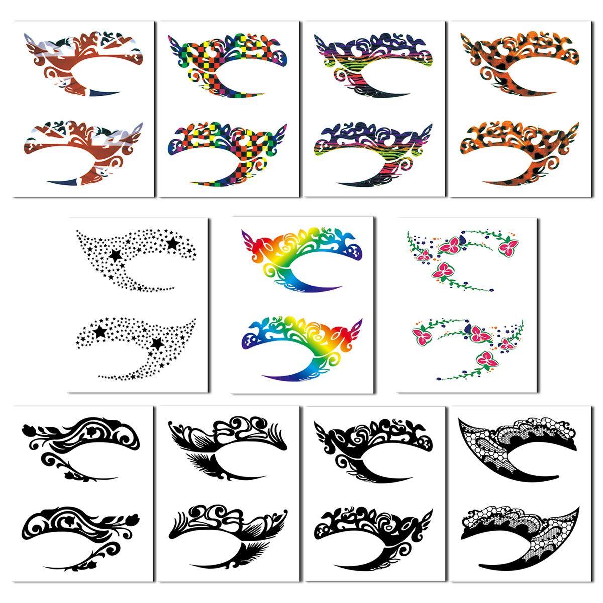 Sombra de ojos tatuaje pegatinas, Variedad encanto Smokey pegatinas