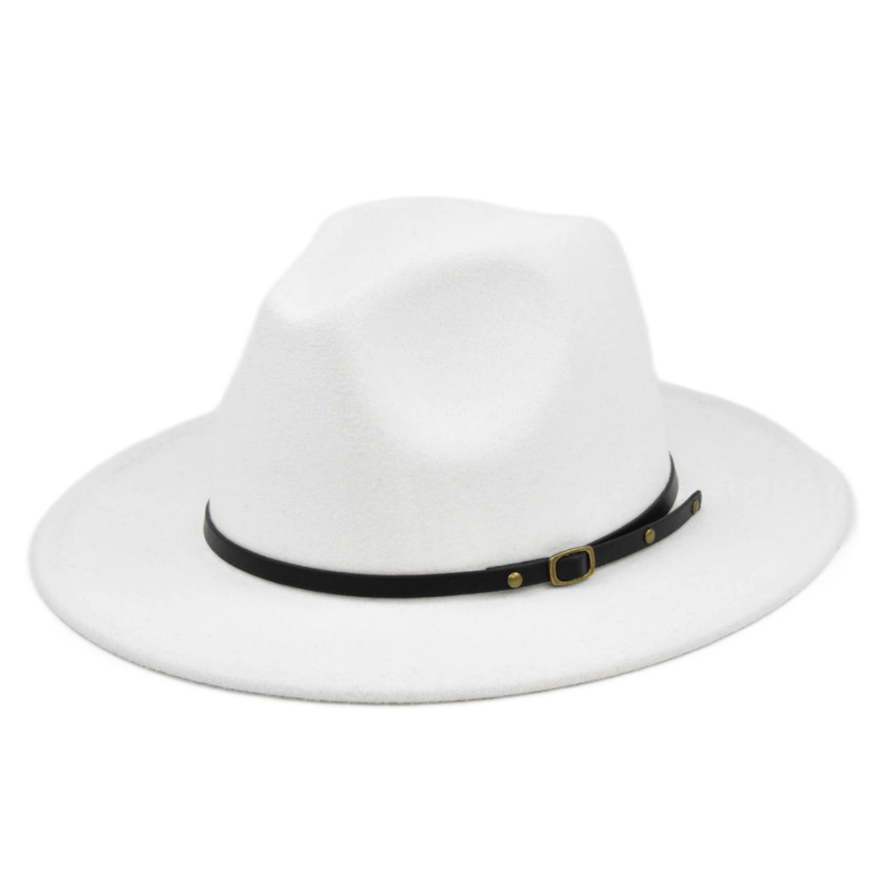 Unisex Retro Solid Color Sewing Flat Eaves Fedora Hat display picture 11