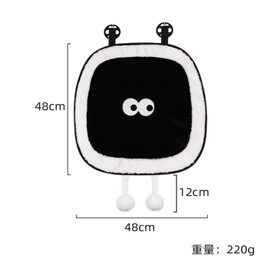 Cartoon plush cute coal ball car seat winter warm universal single piece cushion waist car seat cushion fart cushion (Wool pad) - 1-cushion