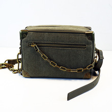 2023新款时尚经典潮牌帆布盒子链条包小巧玲珑百搭手机斜挎包