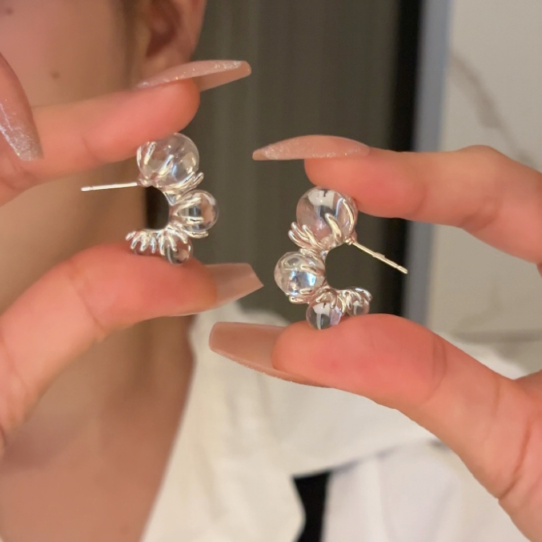 Icy grape earrings-a1703 silver