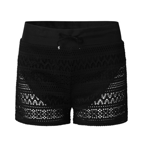 Women's Black Lace Shorts Women's Square Swim Trunks Hot Spring Swim Shorts