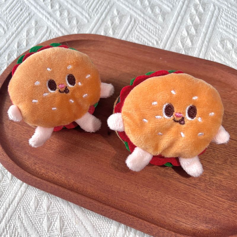 クリエイティブかわいいハンバーガーペンダントぬいぐるみペンダント楽しい食品ペンダント人形カップルモデルスクールバッグペンダント女性のための|undefined