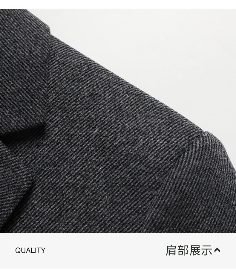 Áo vest nam dáng ôm chất liệu dệt kim chống nhăn, tay dài cổ vest một hàng hai cúc — Màu nâu cà phê, Xám nhạt, Xám đậm chi tiết 34