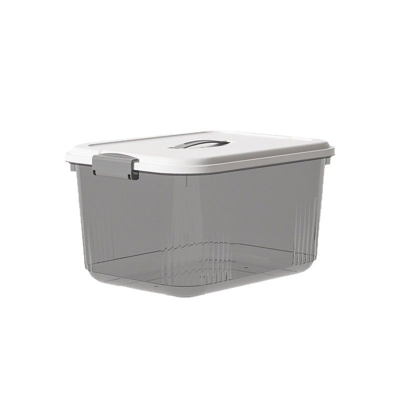 Nueva caja de almacenamiento acrílica transparente con cubierta caja de almacenamiento de ropa doméstica edredón canasta de acabado al por mayor