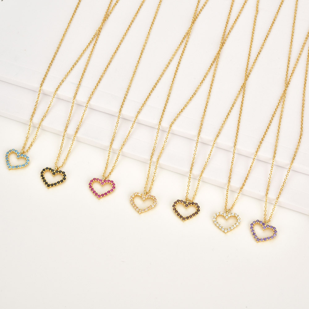 Holiday, Daily Occasion 925 Sterling Silver Zircon Heart Shape Pendant Necklace