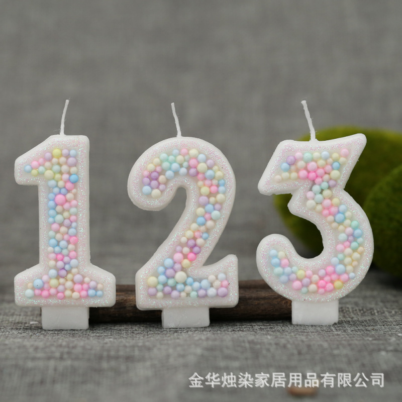 カラフルなボール誕生日キャンドルパーティーパーティーアマゾンホットセールクリエイティブデジタルキャンドルケーキデコレーションギフト|undefined