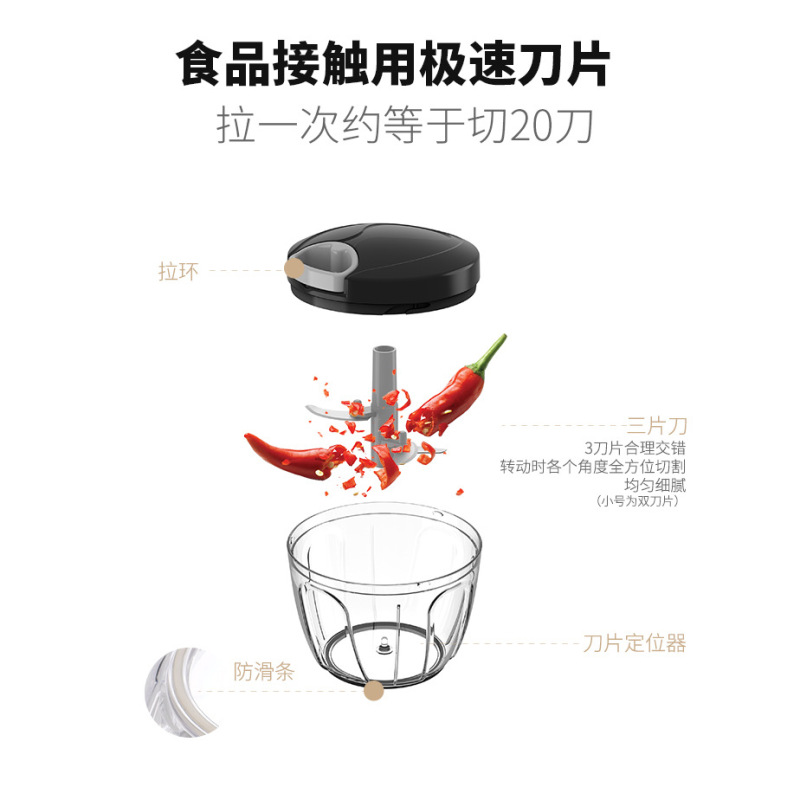 キッチン多機能手動ミキサー家庭用ネギ姜にんにく調味料ニンニク器カボチャマッシュポテト赤ちゃん補助食機|undefined
