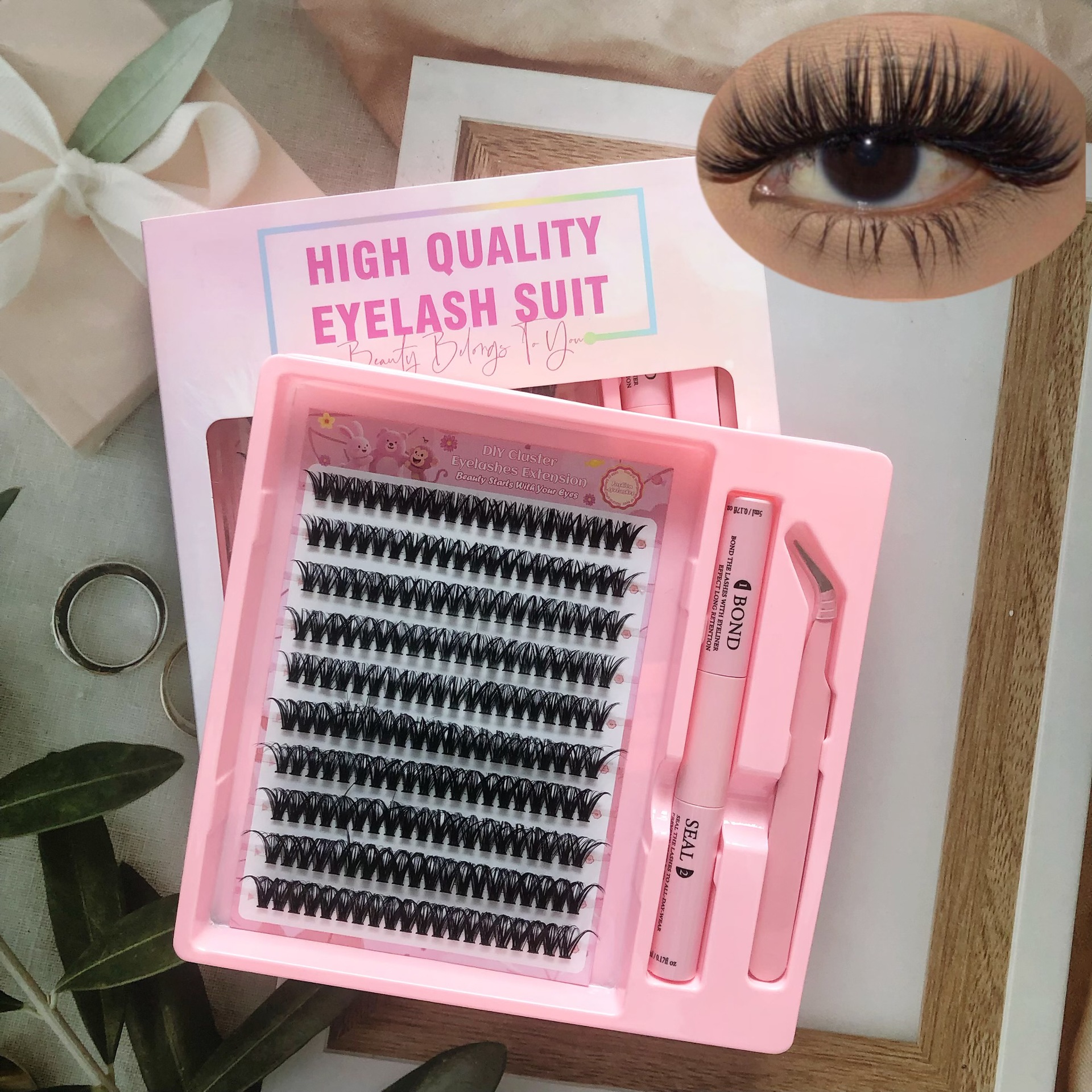 Transfronterizas pestañas falsas 30 - 100D comercio exterior caja de pestañas gruesas con pinzas de pegamento conjunto de pestañas falsas