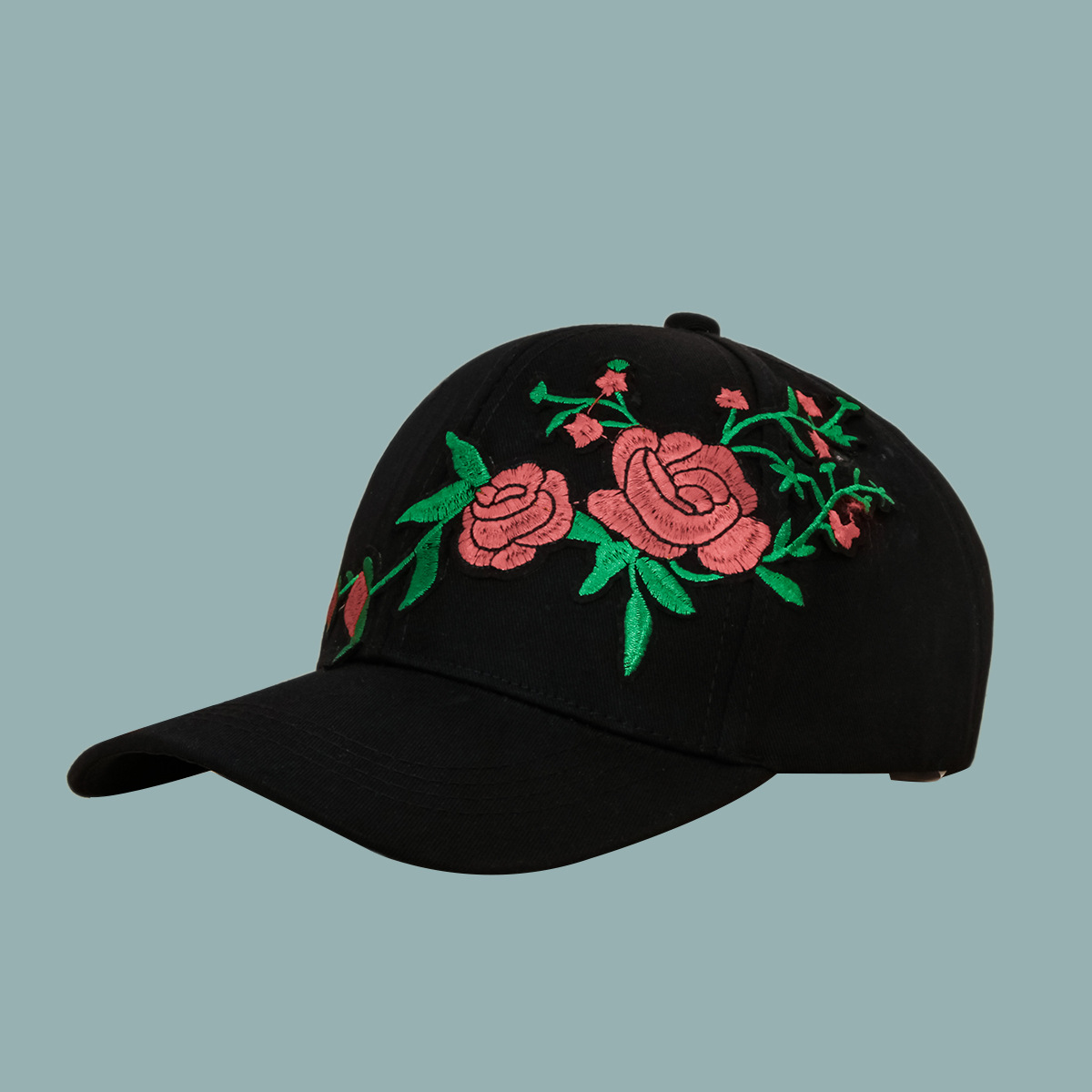 Korean Style Sunshade Wide Brim Rose Flower Embroidery Baseball Cap Wholesale display picture 6