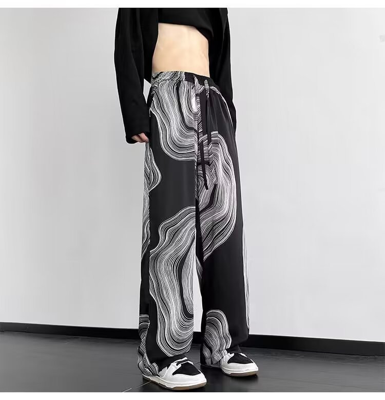 Summer Thin Hong Kong Casual Baggy Straight Trousers