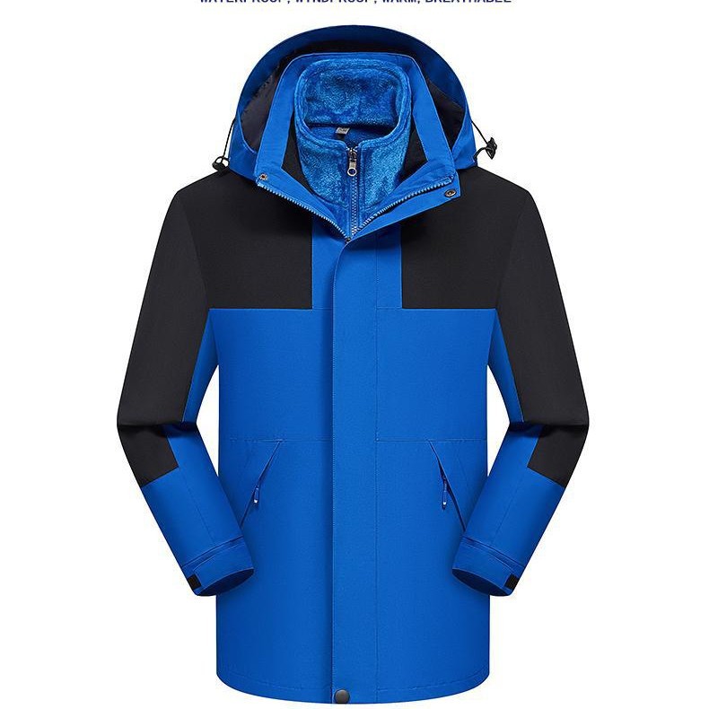 Jacket Fleece-Lined and Thickeneded Three-In-One Jacket Custom Logo Printing Corporate Group Clothing Workwear Winter Jacket
