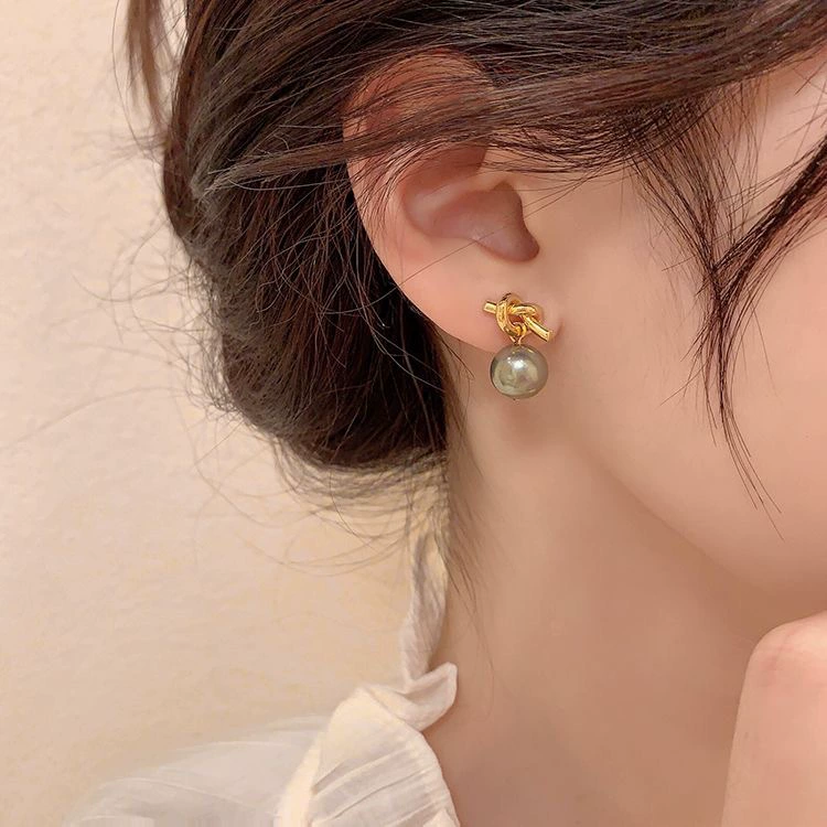 Серьги из серебра 925 с жемчужиной, корейский стиль, лаконичный элегантный дизайн