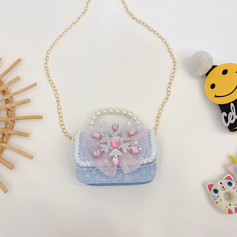 Moda princesa bolso estilo coreano arco cadena mensajero bolsa niña MINI BOLSA cuadrada accesorios de viaje