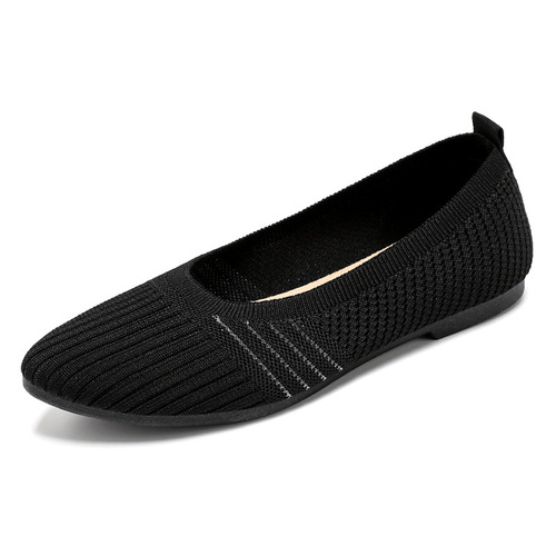 Women's Summer Slip-on Flat Casual Shoes, Solid Color, Versatile Women's Shoes, French Soft Sole, Non-tiring Single Shoes