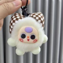 模造レッキスウサギの毛のリボン小さなブリケット車のキーホルダーペンダント絶妙な人形漫画人形スクールバッグペンダント