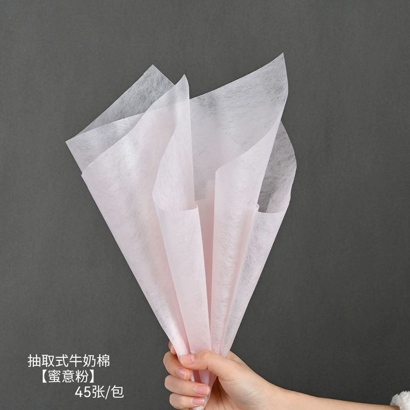 Flor Extracción de sombra leche algodón papel de regalo de flores papel de algodón floral floristería impermeable color sólido forro de ramo de papel de embalaje