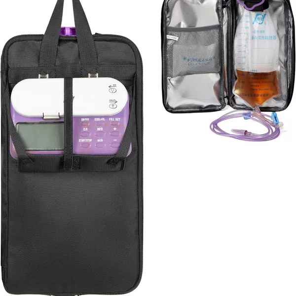 Amazon New Insulated Feeding Tube Pump Storage Bag - 3 Layer Thermal Design with Removable Cooler Pack Pocket