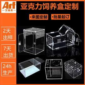 爬宠亚克力饲养盒定制透明磁吸蜘蛛蜥蜴爬行宠物容器爬宠盒饲养箱
