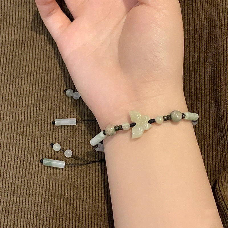 Xiaohongshu Orchid Pavilion Butterfly Bamboo Knot Bead Necklace with New Chinese Style National Style Design, Friendship Gift