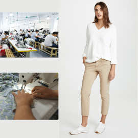 2021秋季设计师定制新款棉质感中腰紧身型女九分裤小批量源头工厂