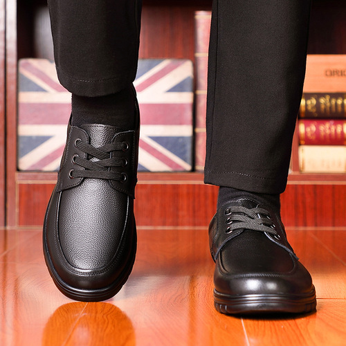 Men's genuine leather shoes  new soft sole, soft surface and velvet men's shoes, business casual men's middle-aged and elderly dad's shoes
