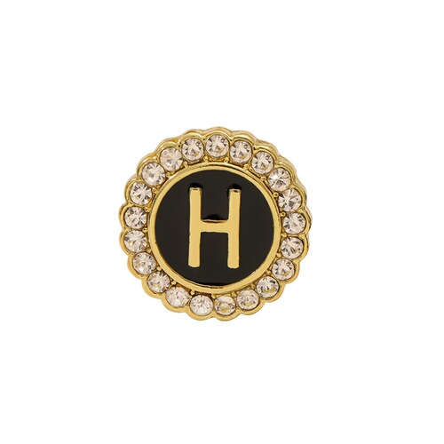 Amazon New Arrival Round Diamond Pendant Pin for Men Creative 26 Styles English Alphabet Suit Business Badge Cufflinks Set