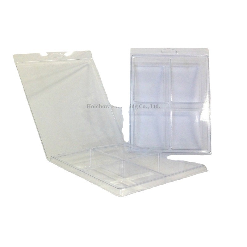 En stock vela blister 6 rejilla 8 rejilla aromaterapia cera bloque aceite esencial caja de plástico transparente cera derretir embalaje Shell