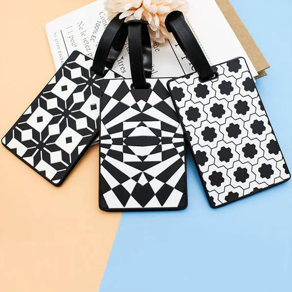 PVC soft rubber luggage tag airport check-in boarding tag luggage case silicone snowflake relief tag writing card