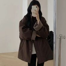 韩系复古轻薄棉服中长款夹棉外套女秋冬2025新款棉衣宽松巨好看