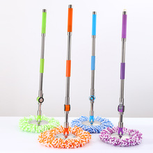 一体式拖把杆旋转通用手压加粗不锈钢墩布好神拖拖把头拖帕地拖杆